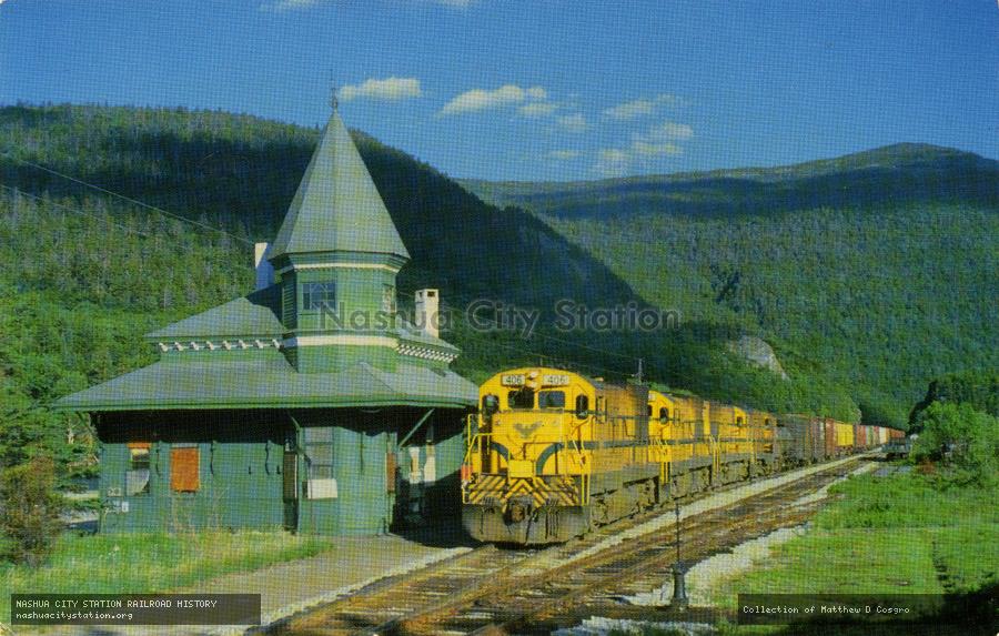 Postcard: Maine Central Railroad at Crawford Notch, New Hampshire